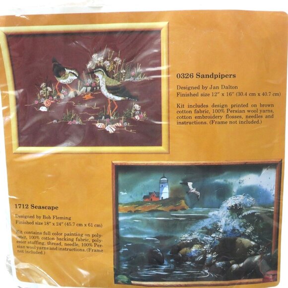 The Creative Circle SANDPIPERS 0326 Embroidery Kit Vintage 1983 New Old Stock - Picture 7 of 8
